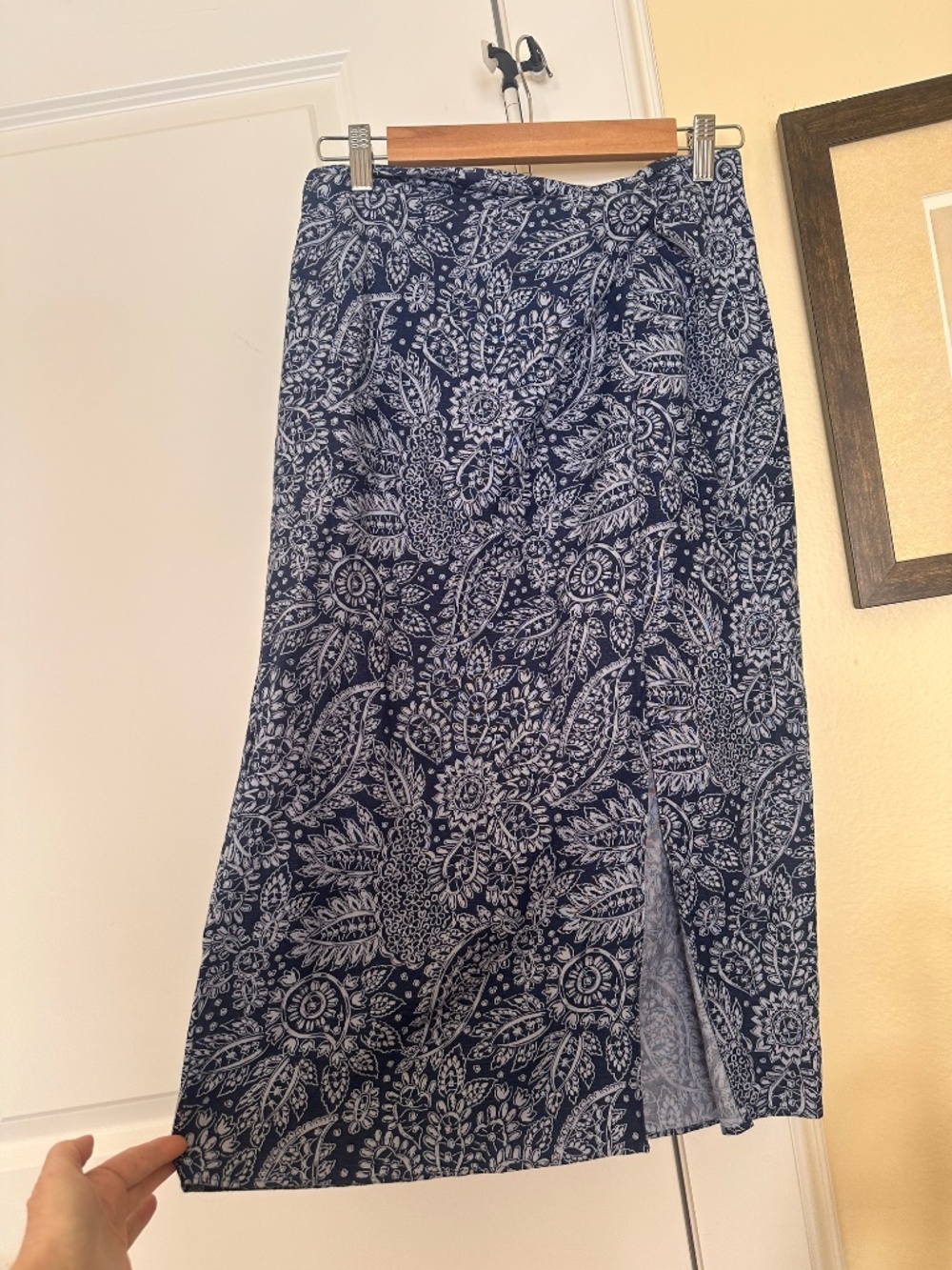 Madewell linen blend midi skirt with twist waist - Picture 4 of 6
